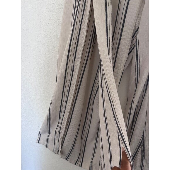 Billabong Ivory Blue Striped Wide Leg Split Seam Pool Beach CoverUp Pants M - Picture 3 of 8